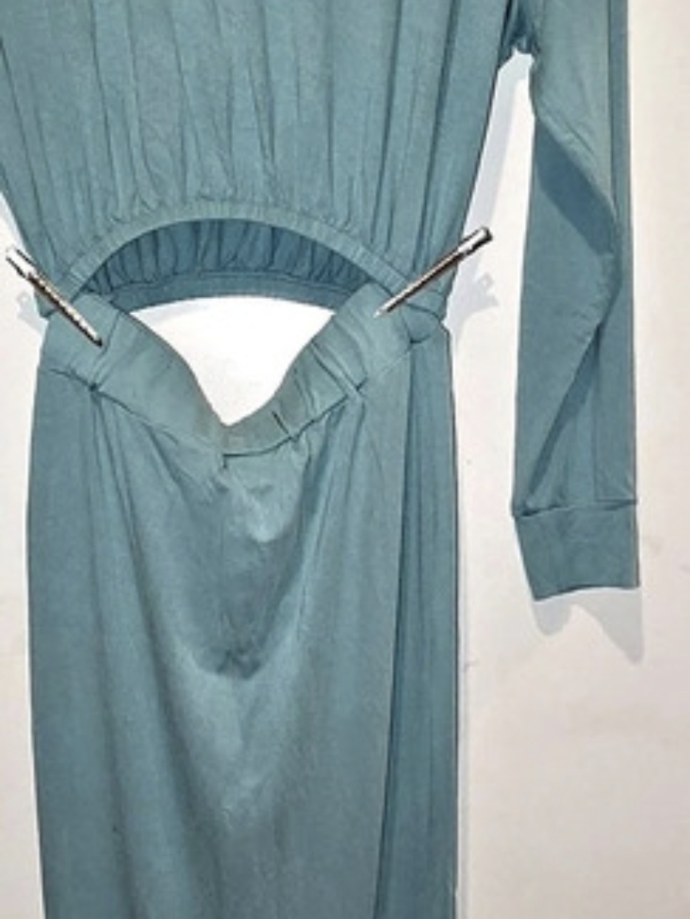 Missguided Maxi Skirt/long Dleeve Top Aqua Blue Size Large (10)